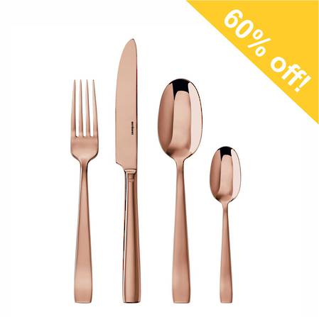 Flat PVD Copper 24 Piece Set