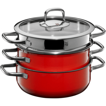 WMF Fusiontec Compact Red 3 Piece Cookware Set