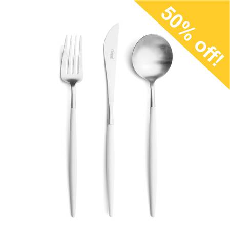 Goa White & Matt Stainless 56 Piece Cutlery Set