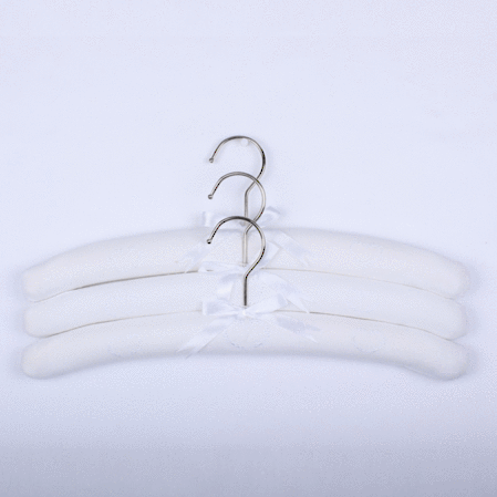 White Heart Coat Hangers Set of 3