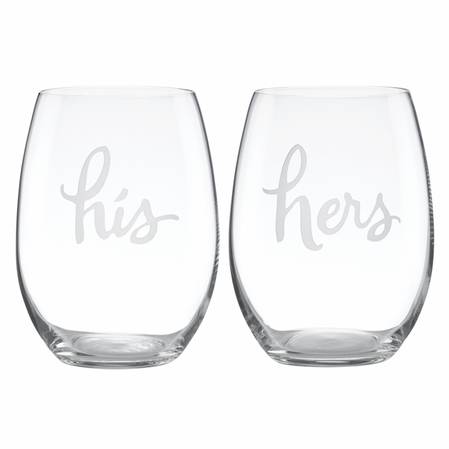 two of a kind his & hers stemless wine pair