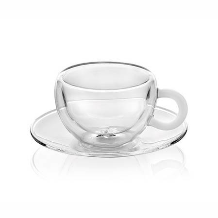 Colours Break Espresso Cup & Saucer Set 2 White Handle