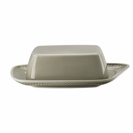 Junto Pearl Grey Covered Butter Dish