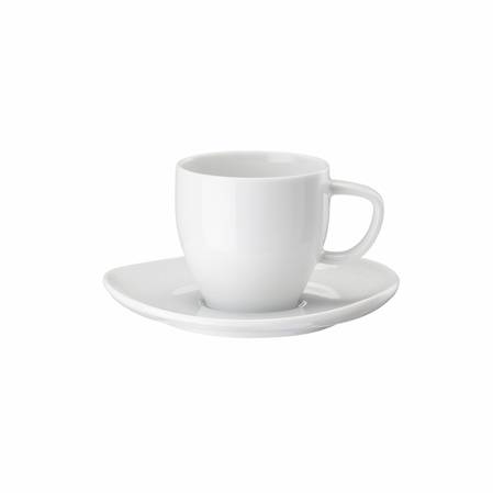Junto White Espresso Cup and Saucer Set 6