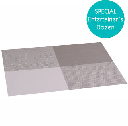 Entertainers Linea Q Placemat Set White Block