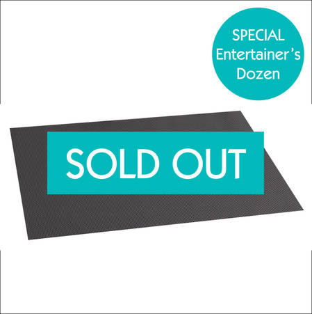 Entertainers Linea Q Placemat Set Grey