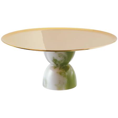 Madame Stand 22cm Green Jade & PVD Gold