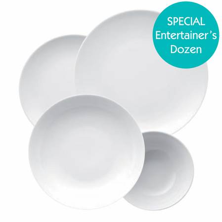 Entertainers Medallion White Dinnerset