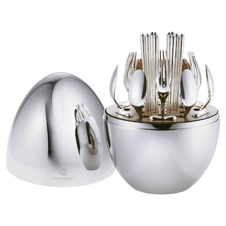 Mood Asia Silver 24 Piece Cutlery Set in Egg