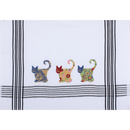 Patchwork Cats Tea Towel
