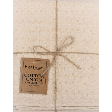 Beige Cotton Union 2 Pack of Tea Towels