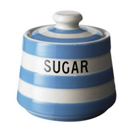 Cornish Blue Covered Sugar Bowl