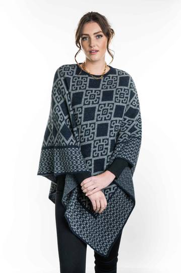 Koru Merino Possum Diamond Poncho