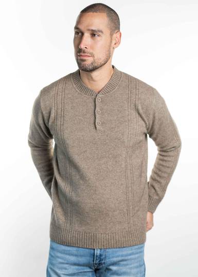 Koru Merino Possum Crew Neck Button Jumper