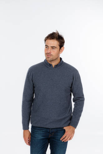 Merino Possum Crew Neck Plain Knit Sweater