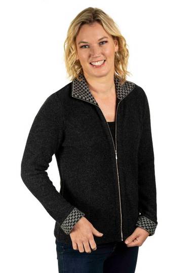 Koru Merino Possum Trilogy Contrast Trim Jacket