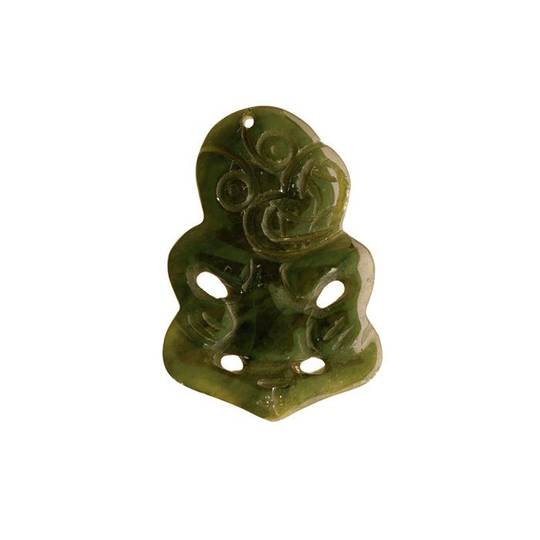 Greenstone Tiki Jade Pendant