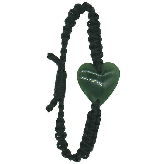 Greenstone Heart Polished Bracelet