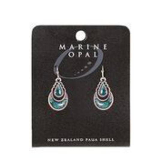 MOE111 - Marine Opal Drop Crystal Design Earrings