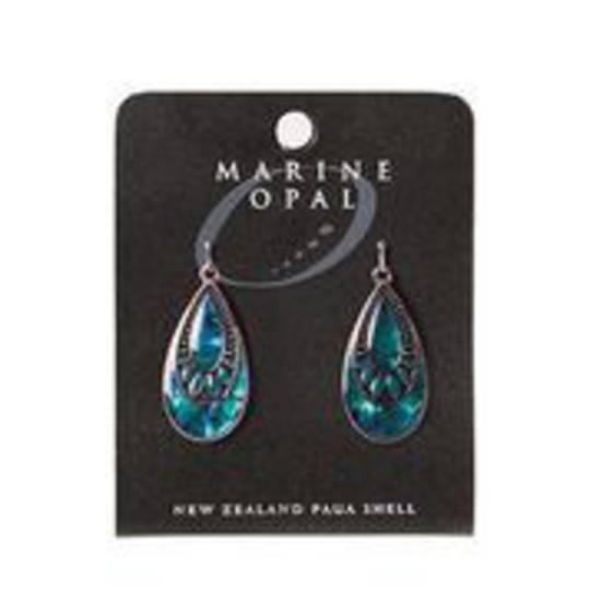 MOE114 - Marine Opal Crystal Drop Design Earrings