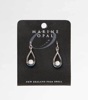MOE66 - Marine Opal  Pearl Tear Drop Earrings