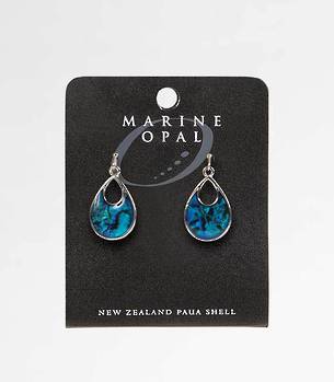MOE81 - Marine Opal Tear Drop with Open Top Earrings