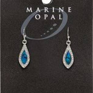 MOE127 - Marine Opal Crystal Drop Earrings