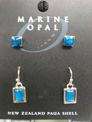 MOE94 - Marine Opal Stud and Drop Earring Set