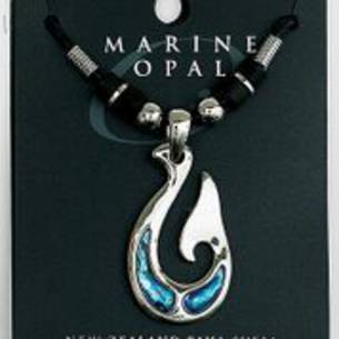 MOP48 - Marine Opal with Cord Necklace - Whale Tail