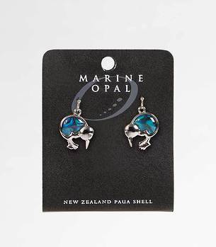 MOE21 - Marine Opal Kiwi Dangle Earrings