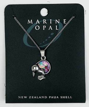 PJS15 - Marine Opal Fine Chain Necklace - Paua Kiwi Pink
