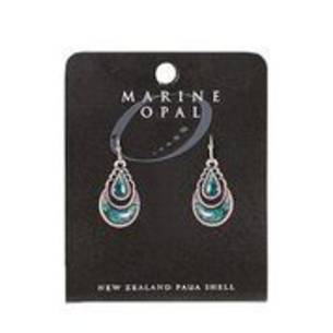 MOE111 - Marine Opal Drop Crystal Design Earrings