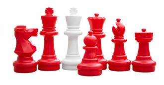 Giant Chess Pieces Red & White - 64cm (25 inches) Plastic