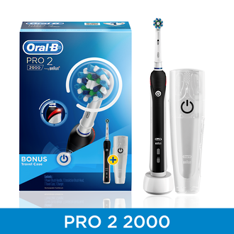 Oral B PRO 2000 Electric Toothbrush Black with travel case