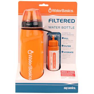 Aquamira Frontier Flow Red Line Water Bottle + Filter - GRN-II-100