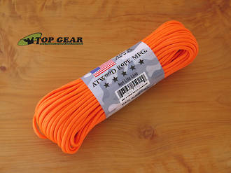 Atwood Rope Manufacturing 550 Paracord Rope, Neon Orange - 55022