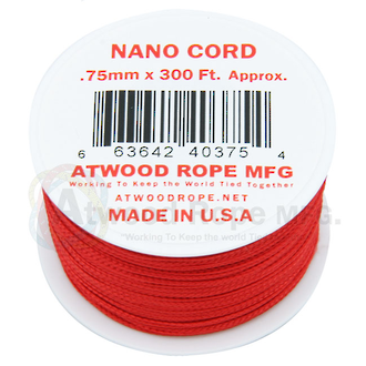 Atwood Rope Manufacturing Nano Cord. Red - 40005