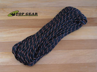 Atwood Rope Manufacturing 550 Paracord Rope - Black with Neon Orange Tracer RG1082H