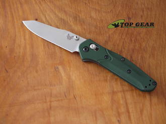 Benchmade Mini Osborne 945 Folding Knife, CPM S30V Stainless Steel, Green Anodized Aluminium Handle - 945