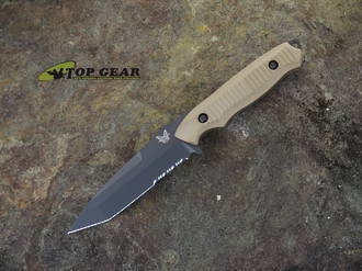 Benchmade Nimravus Tanto Combat Knife, Sand, Combo-Edge, 154CM Stainless Steel - 141SBKSN