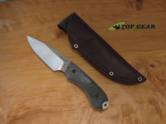 Bradford Guardian 3 3D Fixed Blade Knife, Bohler N690 Stainless Steel, Black Canvas Micarta Handle - 4FE-101-N690