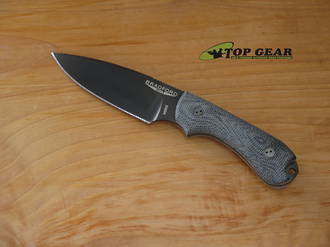 Bradford Guardian 3 3D Fixed Blade Knife, Bohler N690 Stainless Steel, Black Canvas Micarta Handle, Black DLC Finish - 3FE-101B