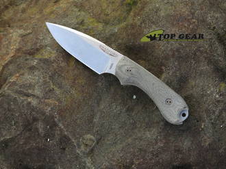 Bradford Guardian 3 3D Fixed Blade Knife, Bohler N690 Stainless Steel, Black Canvas Micarta Handle, Stonewash  - 3FE-101-N690