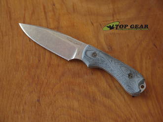 Bradford Guardian 3 3D Fixed Blade Knife, Bohler-Uddeholm AEB-L Stainless Steel, Black Canvas Micarta Handle, Stonewash - 3FE-10