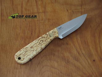 Brisa Necker 70 Fixed Blade Knife , 12C27 Stainless Steel, Curly Birch Handle - 9800