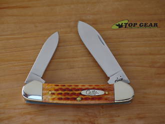 Case Canoe Pocket Knife, Harvest Orange Jigged Bone Handle - 07402