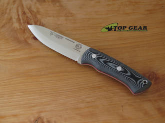 Cudeman BS-9 Bushcrafter Knife, Bohler N690 Stainless Steel, Black Micarta Handle - 206-M