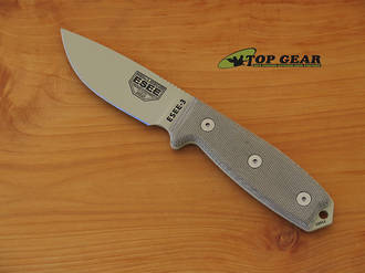 Esee 3 Desert Tan Knife with Modified Pommel, Knife only - ESEE-3P-KO-DT