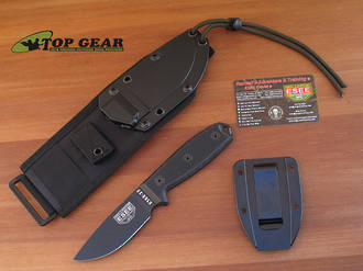 Esee 3 Knife with Molle Sheath System, Black, Straight Edge - ESEE-3P-UC-MB