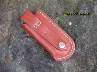 Fox 5 Inch Leather Knife Sheath , Brown - 09FX006
